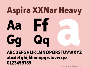 AspiraXXNar-Heavy Version 1.05          UltraPrecision Font图片样张
