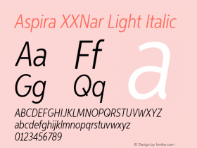 AspiraXXNar-LightIt Version 1.05          UltraPrecision Font图片样张