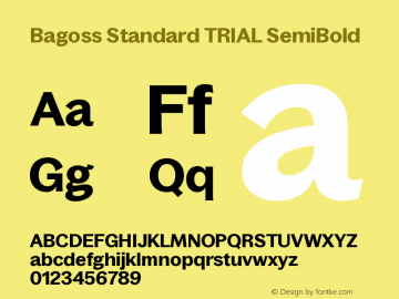 Bagoss Standard TRIAL SemiBold Version 3.001;Glyphs 3.1.2 (3149)图片样张
