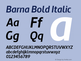 Barna Bold Italic Version 2.000图片样张