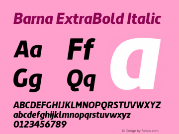 Barna ExtraBold Italic Version 2.000图片样张