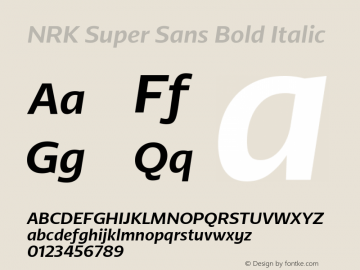 NRK Super Sans Bold Italic Version 1.010图片样张