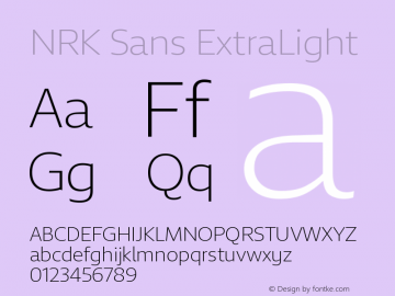 NRK Sans ExtraLight Version 1.010图片样张