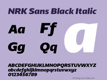 NRK Sans Black Italic Version 1.010图片样张