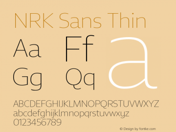 NRK Sans Thin Version 1.010图片样张