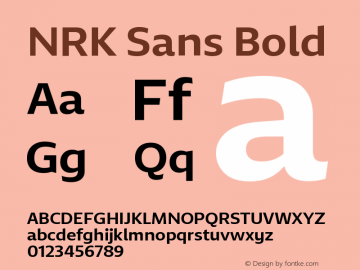 NRK Sans Bold Version 1.010图片样张