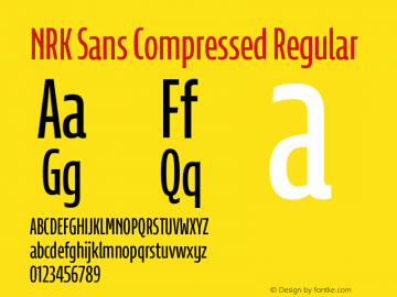 NRK Sans Compressed Regular Version 1.010图片样张
