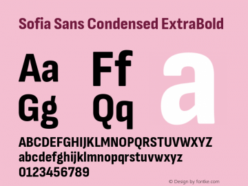 Sofia Sans Condensed ExtraBold Version 4.101; ttfautohint (v1.8.4.7-5d5b)图片样张