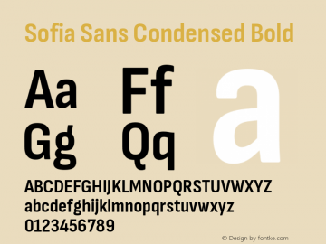 Sofia Sans Condensed Bold Version 4.101; ttfautohint (v1.8.4.7-5d5b)图片样张