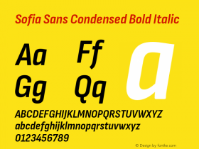 Sofia Sans Condensed Bold Italic Version 4.101图片样张