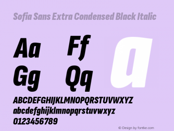 Sofia Sans Extra Condensed Black Italic Version 4.101图片样张