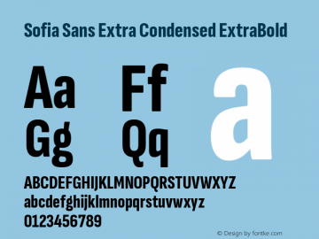 Sofia Sans Extra Condensed ExtraBold Version 4.101; ttfautohint (v1.8.4.7-5d5b)图片样张