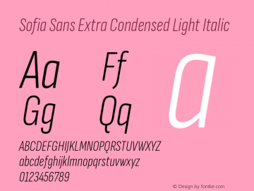 Sofia Sans Extra Condensed Light Italic Version 4.101图片样张