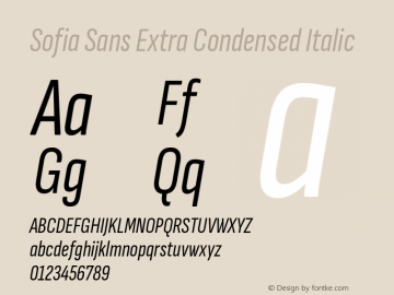 Sofia Sans Extra Condensed Italic Version 4.101图片样张