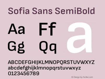 Sofia Sans SemiBold Version 4.101; ttfautohint (v1.8.4.7-5d5b)图片样张