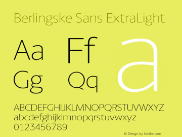 Berlingske Sans ExtraLight Version 1.005图片样张