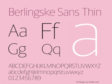 Berlingske Sans Thin Version 1.005图片样张