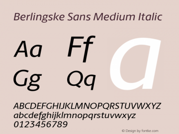 Berlingske Sans Medium Italic Version 1.005图片样张