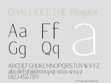 CHALLIOLETHE Version 1.00;April 15, 2023;FontCreator 13.0.0.2683 32-bit图片样张