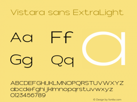 Vistara sans ExtraLight Version 1.000图片样张