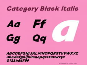 Category Black Italic Version 1.200 | web-otf图片样张