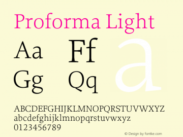 Proforma Light Version 1.000;PS 1.0;hotconv 1.0.86;makeotf.lib2.5.63406图片样张