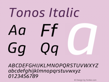 Tonos Italic Version 1.009图片样张