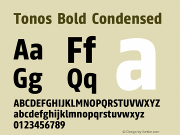 Tonos Bold Condensed Version 1.009图片样张
