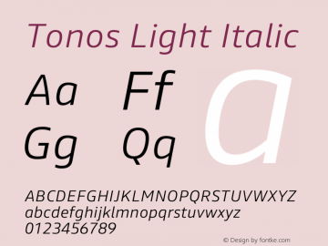 Tonos Light Italic Version 1.009图片样张