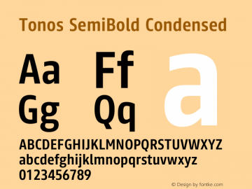 Tonos SemiBold Condensed Version 1.009图片样张