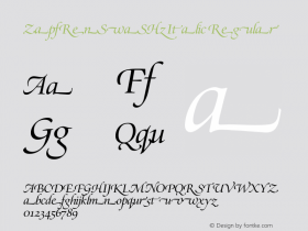 ZapfRenSwaSH-Italic Regular 001.000 Font Sample