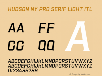 Hudson NY Pro Serif Light Itl Version 1.080图片样张