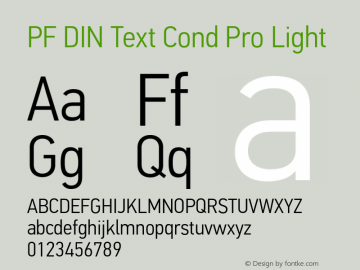 PFDINTextCondPro-Light Version 3.000图片样张