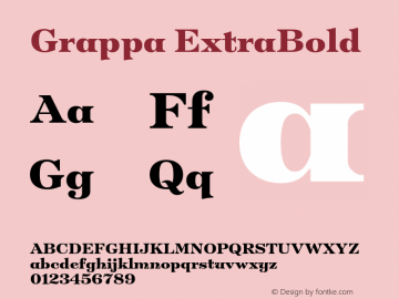 Grappa ExtraBold Version 1.000;Glyphs 3.2 (3187)图片样张