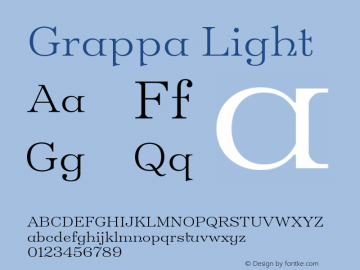 Grappa Light Version 1.000;Glyphs 3.2 (3190)图片样张