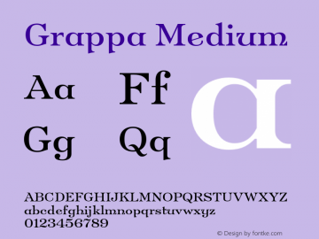 Grappa Medium Version 1.000;Glyphs 3.2 (3187)图片样张