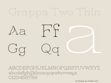 Grappa Two Thin Version 1.000;Glyphs 3.2 (3190)图片样张