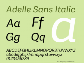 Adelle Sans Italic Version 2.500;hotconv 1.0.115;makeotfexe 2.5.65600图片样张