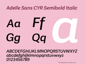 Adelle Sans CYR Semibold Italic Version 3.000;hotconv 1.0.109;makeotfexe 2.5.65596图片样张