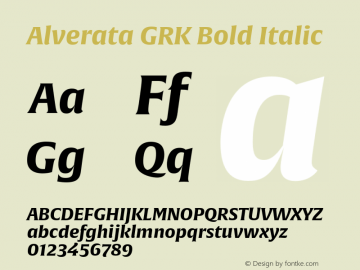 AlverataGRK-BoldItalic 1.001图片样张