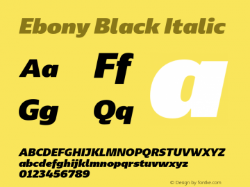 Ebony Black Italic Version 2.000;hotconv 1.0.109;makeotfexe 2.5.65596图片样张