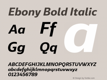 Ebony Bold Italic Version 2.000;hotconv 1.0.109;makeotfexe 2.5.65596图片样张