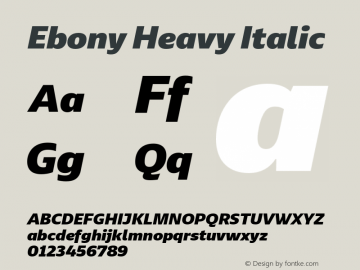 Ebony Heavy Italic Version 2.000;hotconv 1.0.109;makeotfexe 2.5.65596图片样张