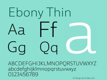 Ebony Thin Version 2.000;hotconv 1.0.109;makeotfexe 2.5.65596图片样张