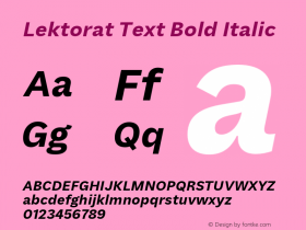 Lektorat Text Bold Oblique Version 1.001图片样张