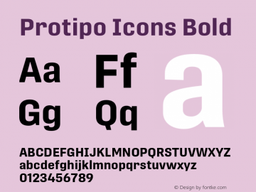 Protipo Icons Bold Version 1.001;hotconv 1.0.116;makeotfexe 2.5.65601图片样张