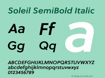 SoleilSb-Italic Version 2.001图片样张
