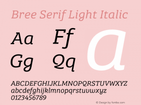 BreeSerifLt-Italic Version 1.001图片样张