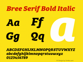 BreeSerif-BoldItalic Version 1.001图片样张