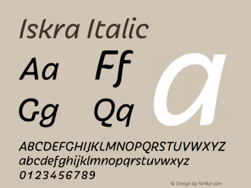 Iskra Italic Version 1.001;Iskra Italic图片样张